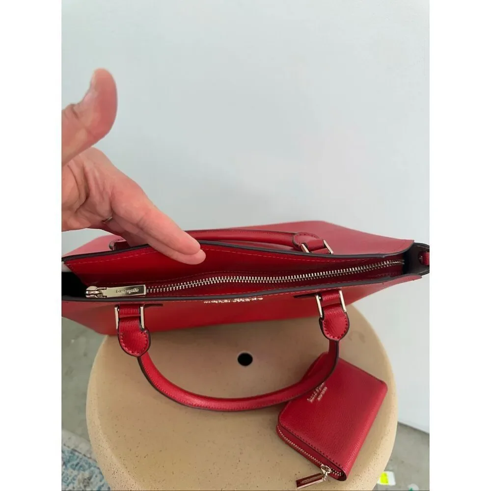 Kate Spade New York Darcy Large Satchel and Refined Grain Small Zip Cardcase in